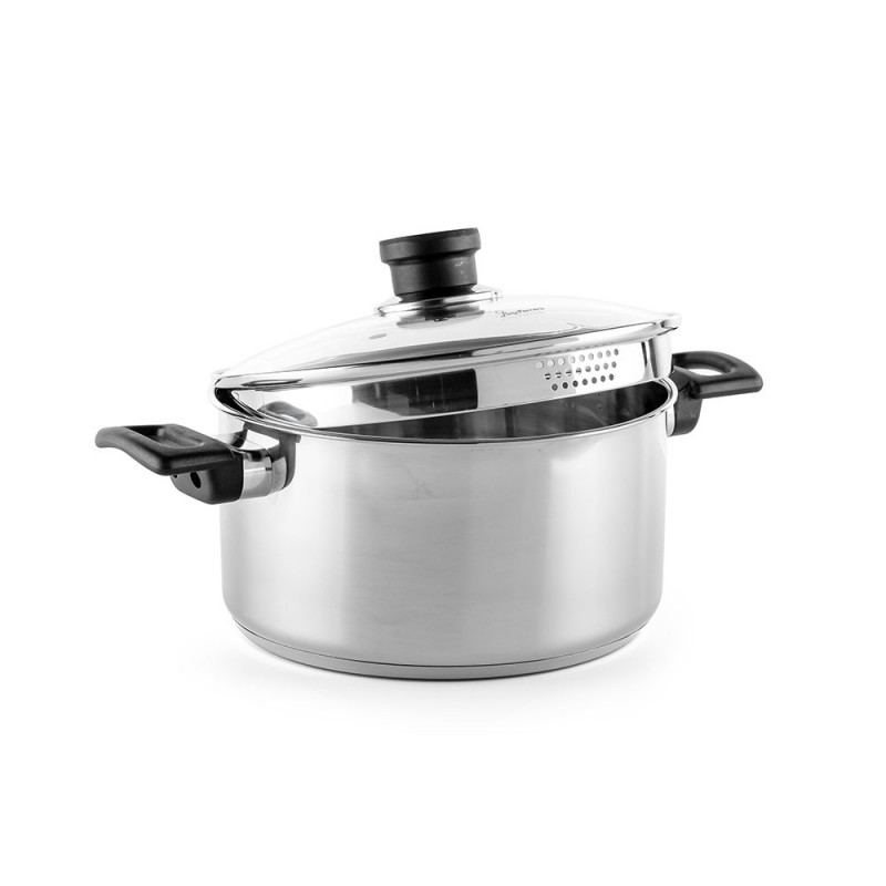 Cratiță Luigi Ferrero Sophia FR-3404, 22x12 cm, 4.2 l, Oțel 18/10, Capac din sticlă, Inducție, Inox