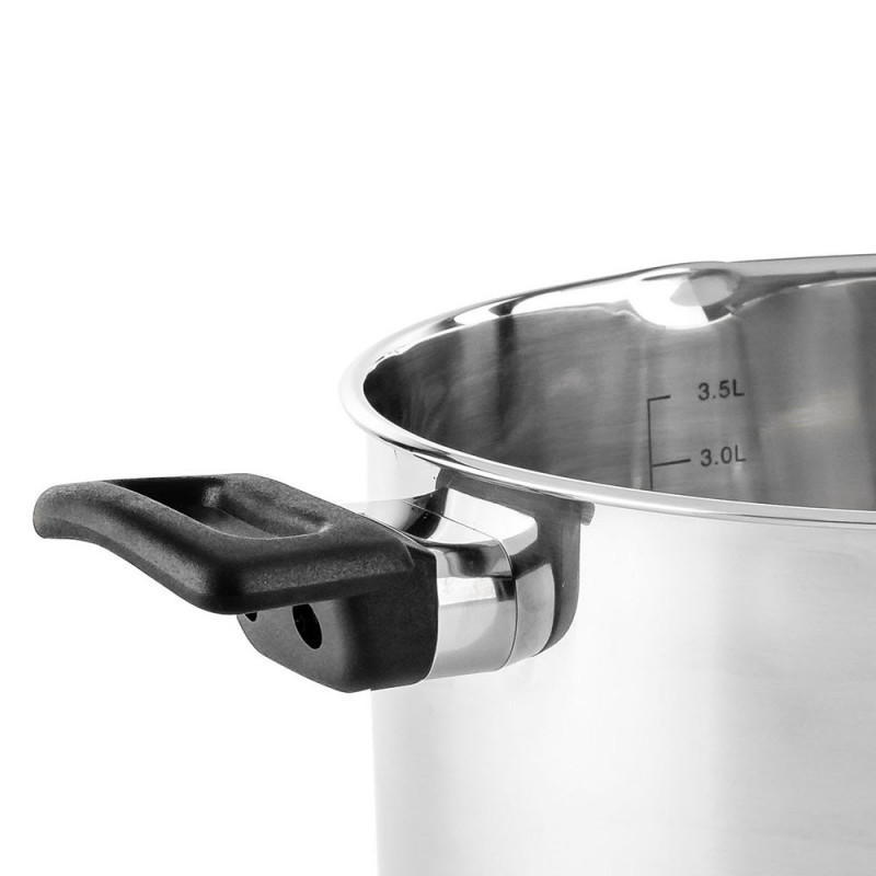 Cratiță Luigi Ferrero Sophia FR-3404, 22x12 cm, 4.2 l, Oțel 18/10, Capac din sticlă, Inducție, Inox