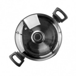 Cratiță Luigi Ferrero Sophia FR-3404, 22x12 cm, 4.2 l, Oțel 18/10, Capac din sticlă, Inducție, Inox