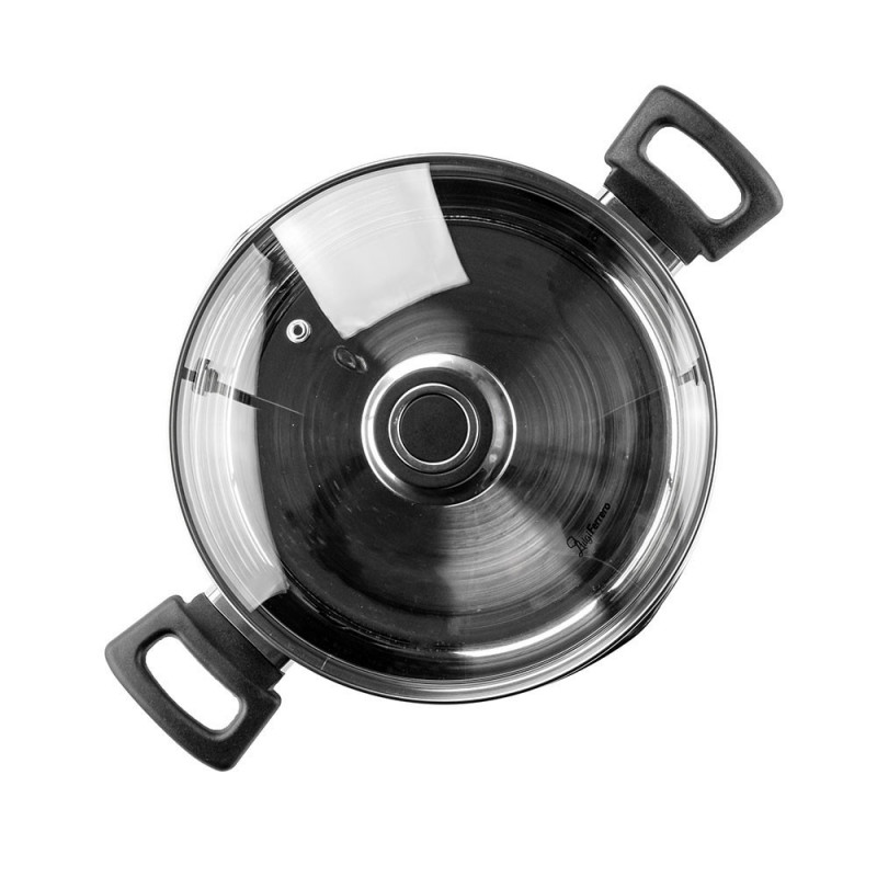 Cratiță Luigi Ferrero Sophia FR-3404, 22x12 cm, 4.2 l, Oțel 18/10, Capac din sticlă, Inducție, Inox