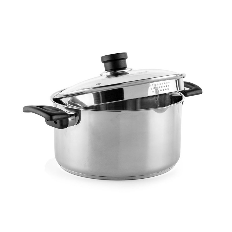 Cratiță Luigi Ferrero Sophia FR-3405, 24x13 cm, 5.4 l, Oțel 18/10, Capac din sticlă, Inducție, Inox