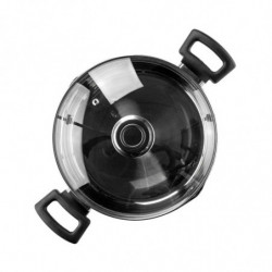 Cratiță Luigi Ferrero Sophia FR-3405, 24x13 cm, 5.4 l, Oțel 18/10, Capac din sticlă, Inducție, Inox