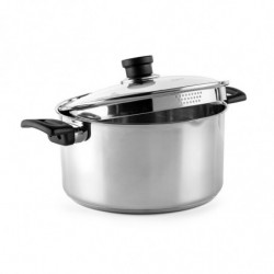 Cratiță Luigi Ferrero Sophia FR-3406, 26x14 cm, 7 l, Oțel 18/10, Capac din sticlă, Inducție, Inox