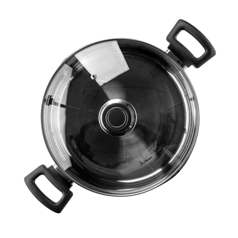Cratiță Luigi Ferrero Sophia FR-3406, 26x14 cm, 7 l, Oțel 18/10, Capac din sticlă, Inducție, Inox