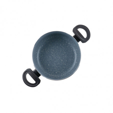 Cratiță Luigi Ferrero Prima FR-2244, 22x9.5 cm, 3.1 l, Acoperire neaderentă din marmură, Capac din sticlă cu gaură pentru abur, Inducție, Albastru închis