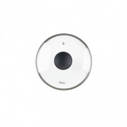 Cratiță Luigi Ferrero Prima FR-2244, 22x9.5 cm, 3.1 l, Acoperire neaderentă din marmură, Capac din sticlă cu gaură pentru abur, Inducție, Albastru închis