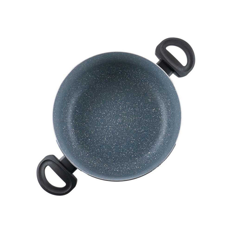 Cratiță Luigi Ferrero Prima FR-2644, 26x12 cm, 5.8 l, Acoperire neaderentă din marmură, Capac din sticlă cu orificiu pentru abur, Inducție, Albastru închis