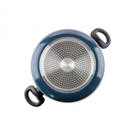 Cratiță Luigi Ferrero Prima FR-2644, 26x12 cm, 5.8 l, Acoperire neaderentă din marmură, Capac din sticlă cu orificiu pentru abur, Inducție, Albastru închis