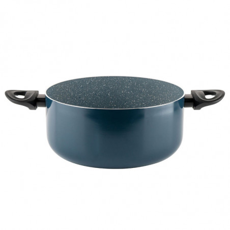 Cratiță Luigi Ferrero Prima FR-2644, 26x12 cm, 5.8 l, Acoperire neaderentă din marmură, Capac din sticlă cu orificiu pentru abur, Inducție, Albastru închis