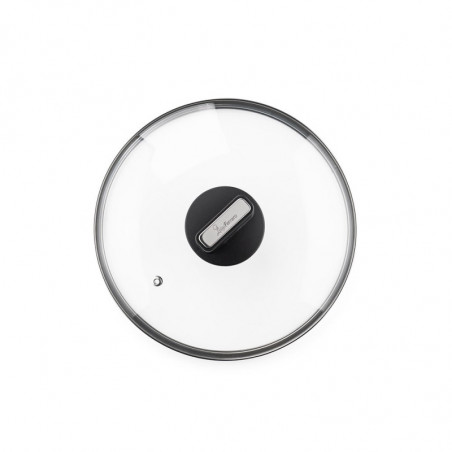 Cratiță Luigi Ferrero Regina FR-2440 24x11.5 cm, 4.3 l, Acoperire antiaderentă cu efect de marmură, Capac din sticlă cu gaură pentru abur, Negru