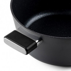 Cratiță Luigi Ferrero Regina FR-2840, 28x12.5 cm, 6.5 l, Acoperire neaderentă din marmură, Capac din sticlă cu orificiu pentru abur, Inducție, Negru