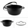 Cratiță Luigi Ferrero Symphony FR-2410, 24x11.5 cm, 4.3 l, Acoperire antiaderentă, Capac din sticlă cu gaură pentru abur, Mânere din oțel cu PVD, Inducție, Marmură neagră