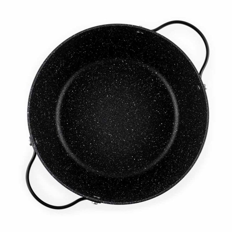 Cratiță Luigi Ferrero Symphony FR-2410, 24x11.5 cm, 4.3 l, Acoperire antiaderentă, Capac din sticlă cu gaură pentru abur, Mânere din oțel cu PVD, Inducție, Marmură neagră