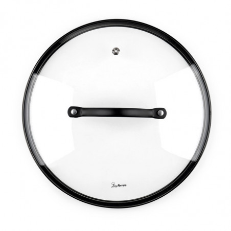 Cratiță Luigi Ferrero Symphony FR-2410, 24x11.5 cm, 4.3 l, Acoperire antiaderentă, Capac din sticlă cu gaură pentru abur, Mânere din oțel cu PVD, Inducție, Marmură neagră