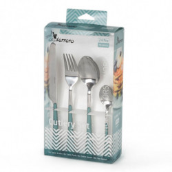 Set de 24 tacâmuri Luigi Ferrero Norsk FR-2421CS, Oțel inoxidabil, Albastru