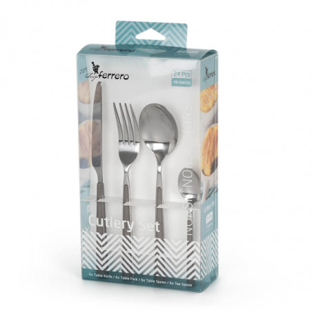 Set de 24 tacâmuri Luigi Ferrero Norsk FR-2441CS, Oțel inoxidabil, Maro deschis