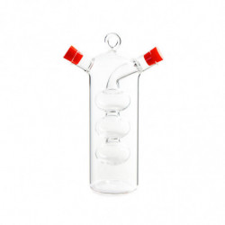 Recipient pentru oțet și ulei 2in1 Luigi Ferrero FR-6045, Două deschideri separate, Fără scurgeri, Sticlă, Transparent/roșu