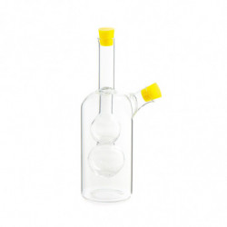 Recipient pentru oțet și ulei 2in1 Luigi Ferrero FR-6051, 20 cm, închidere ermetică, sticlă, galben