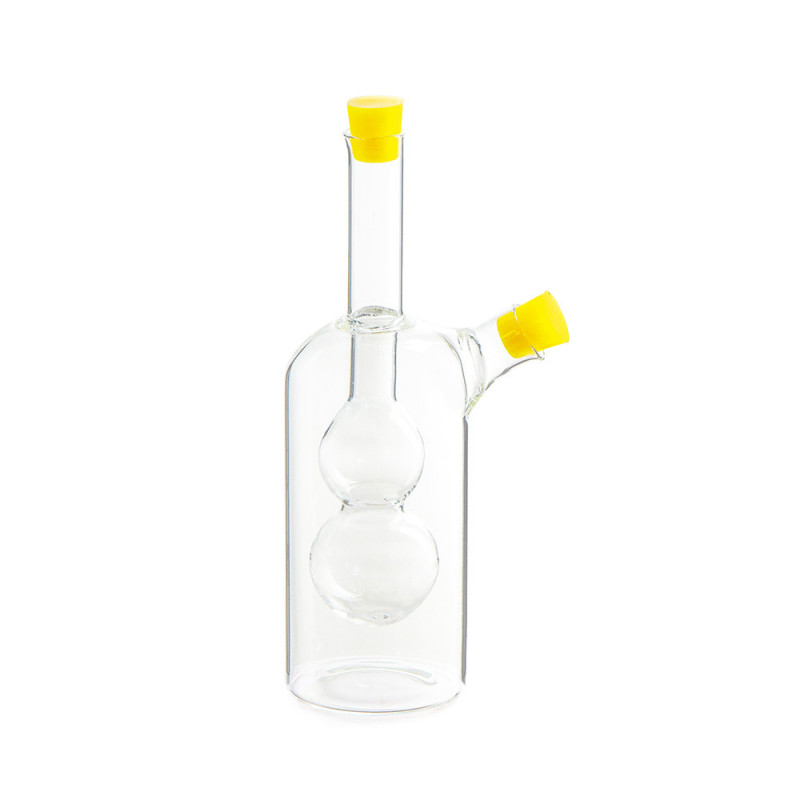 Recipient pentru oțet și ulei 2in1 Luigi Ferrero FR-6051, 20 cm, închidere ermetică, sticlă, galben