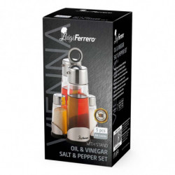 Luigi Ferrero Vienna FR-1433V, 200 ml, 5 bucăți, Suport metalic, 18/8, Sticlă, Transparent/inox