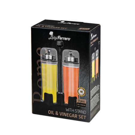 Luigi Ferrero Rome FR-7903R, 270 ml, 3 bucăți, Sticlă, Oțel inoxidabil, Transparent/inox