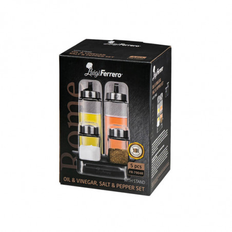 Luigi Ferrero Rome FR-7904R, 270 ml, 5 bucăți, Sticlă, Oțel inoxidabil, Transparent/inox