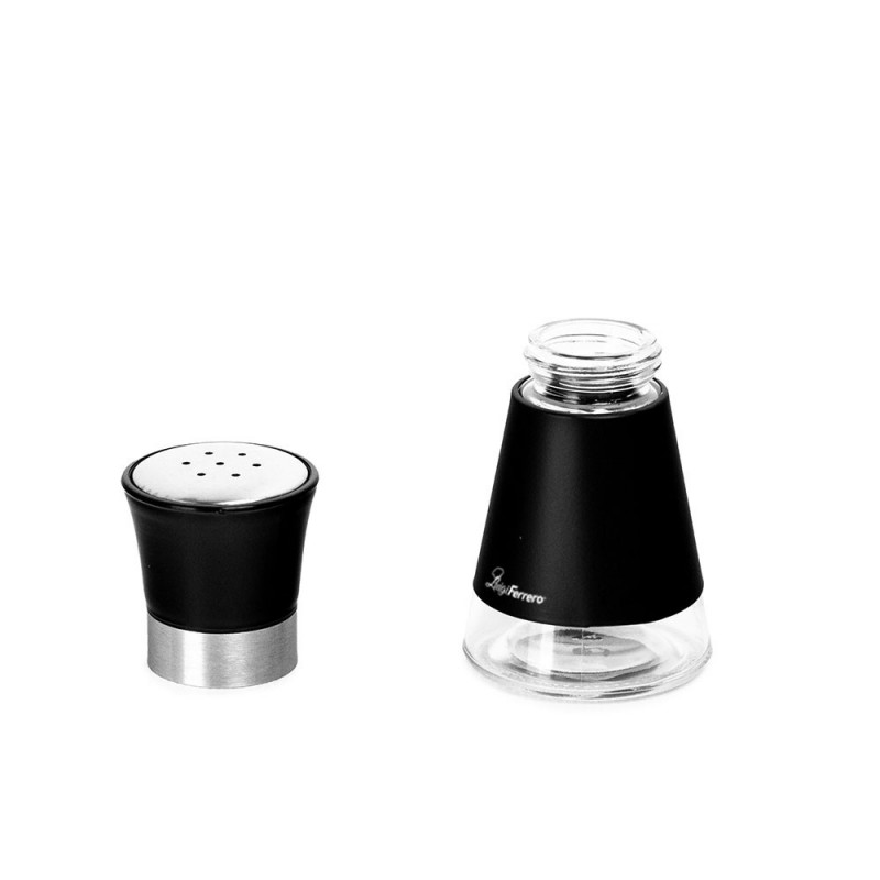 Sărat + pepper shaker Luigi Ferrero Hanna FR-1401B, 90 ml, Ø6.5x11 cm, Oțel inoxidabil, Negru