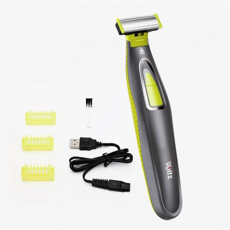 Aparat de ras fără fir Oliver Voltz OV51812C, 5 W, USB, 300 mAh, lamă detașabilă, negru/galben