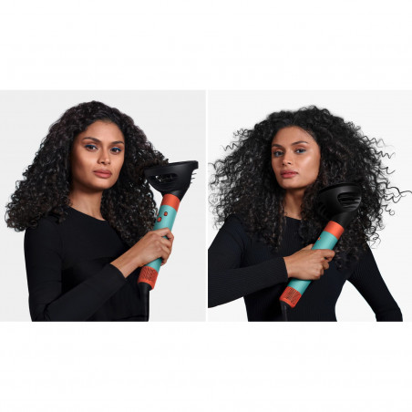 Ondulator Dyson HS08 Airwrap i.d.™ Curly+Coily CePa/Tz, 1300W, 13.5 l/s, Ondulare automată, Ionizare, 3 viteze, 3 temperaturi, Bluetooth, Patină ceramică/topaz
