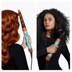 Ondulator Dyson HS08 Airwrap i.d.™ Curly+Coily CePa/Tz, 1300W, 13.5 l/s, Ondulare automată, Ionizare, 3 viteze, 3 temperaturi, Bluetooth, Patină ceramică/topaz
