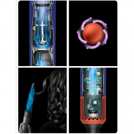 Ondulator Dyson HS08 Airwrap i.d.™ Curly+Coily CePa/Tz, 1300W, 13.5 l/s, Ondulare automată, Ionizare, 3 viteze, 3 temperaturi, Bluetooth, Patină ceramică/topaz