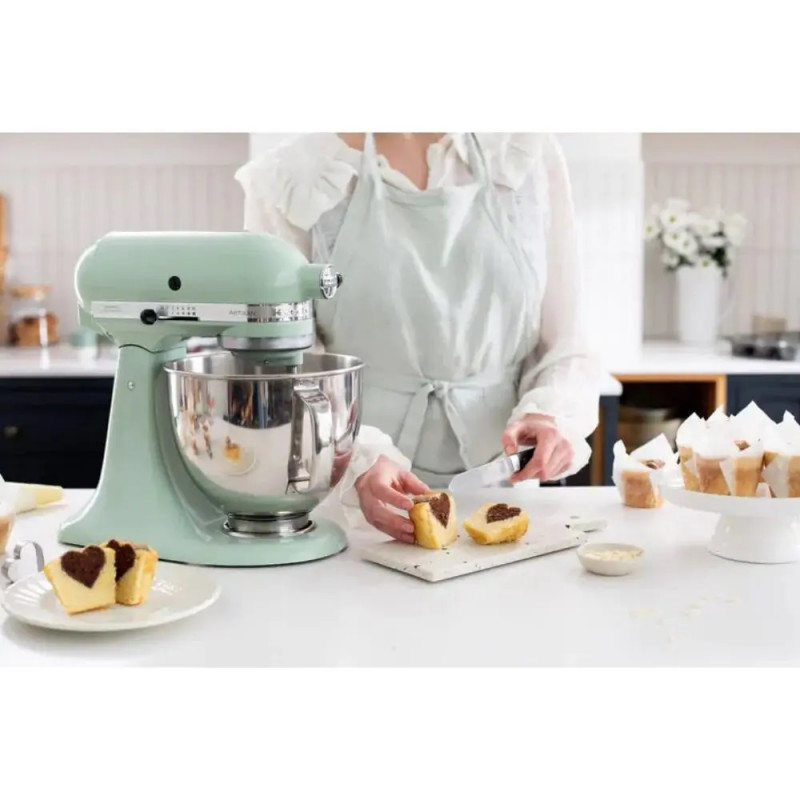 Mixer planetar KitchenAid Artisan Elegance 5KSM125EPT, 300W, 4.8 l, Actionare directa, 10 viteze, Verde deschis