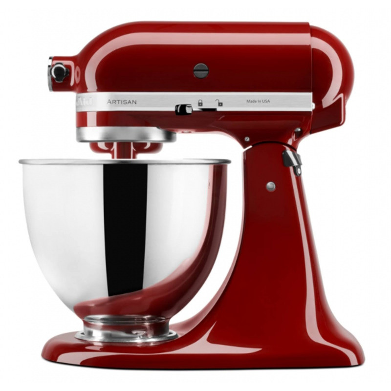 Mixer planetar KitchenAid Artisan Elegance 5KSM125EGC, 300W, 4.8L, Actionare direca, 10 viteze, Rosu