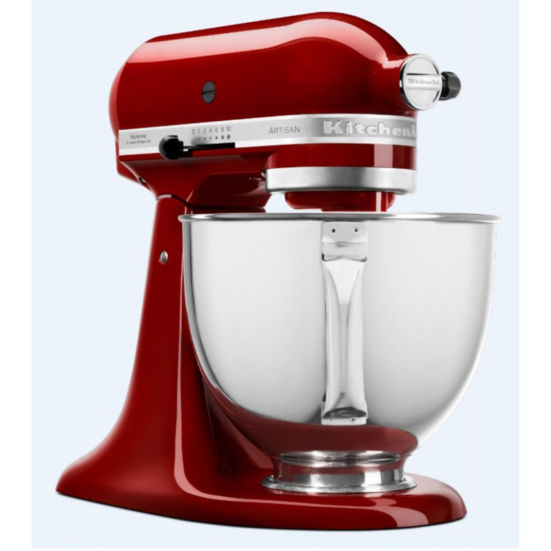Mixer planetar KitchenAid Artisan Elegance 5KSM125EGC, 300W, 4.8L, Actionare direca, 10 viteze, Rosu