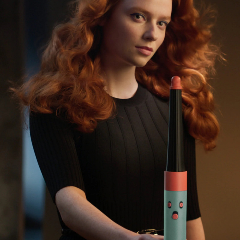 Ondulator Dyson HS08 Airwrap i.d.™ Curly+Coily CePa/Tz, 1300W, 13.5 l/s, Ondulare automată, Ionizare, 3 viteze, 3 temperaturi, Bluetooth, Patină ceramică/topaz