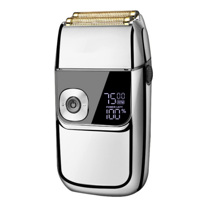Aparat de ras Oliver Voltz OV51814C, 5W, LCD, IPX4, 1400mAh, Autonomie până la 2h, 3 viteze, USB, Inox
