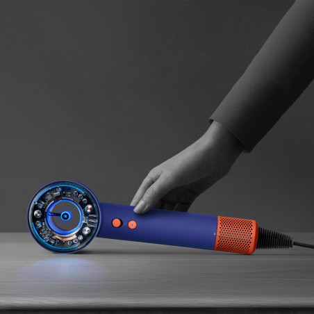 Uscator de par Dyson Supersonic Nural HD16 VnBu/Topaz, 1600W, 3 viteze, 4 temperaturi, Ioni negativi, 5 accesorii, Scalp Protector, Albastru/Topaz