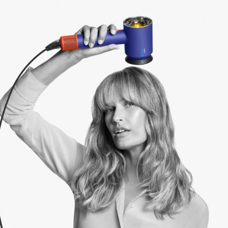 Uscator de par Dyson Supersonic Nural HD16 VnBu/Topaz, 1600W, 3 viteze, 4 temperaturi, Ioni negativi, 5 accesorii, Scalp Protector, Albastru/Topaz