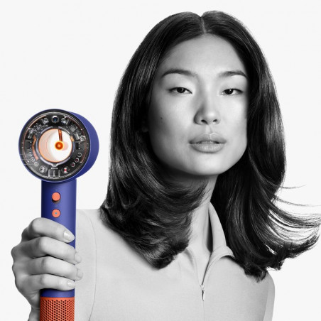 Uscator de par Dyson Supersonic Nural HD16 VnBu/Topaz, 1600W, 3 viteze, 4 temperaturi, Ioni negativi, 5 accesorii, Scalp Protector, Albastru/Topaz