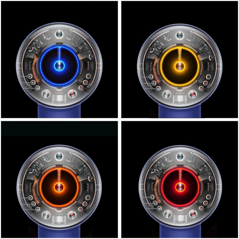 Uscator de par Dyson Supersonic Nural HD16 VnBu/Topaz, 1600W, 3 viteze, 4 temperaturi, Ioni negativi, 5 accesorii, Scalp Protector, Albastru/Topaz