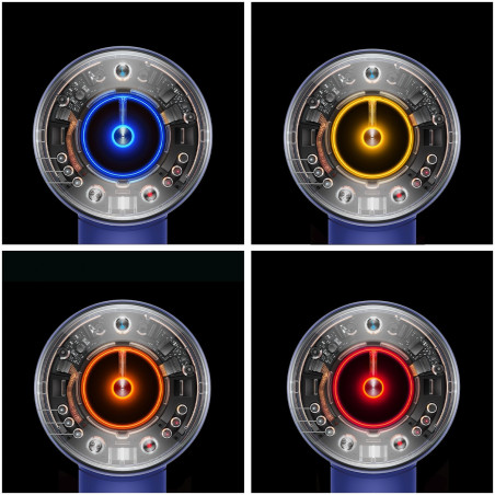 Uscator de par Dyson Supersonic Nural HD16 VnBu/Topaz, 1600W, 3 viteze, 4 temperaturi, Ioni negativi, 5 accesorii, Scalp Protector, Albastru/Topaz