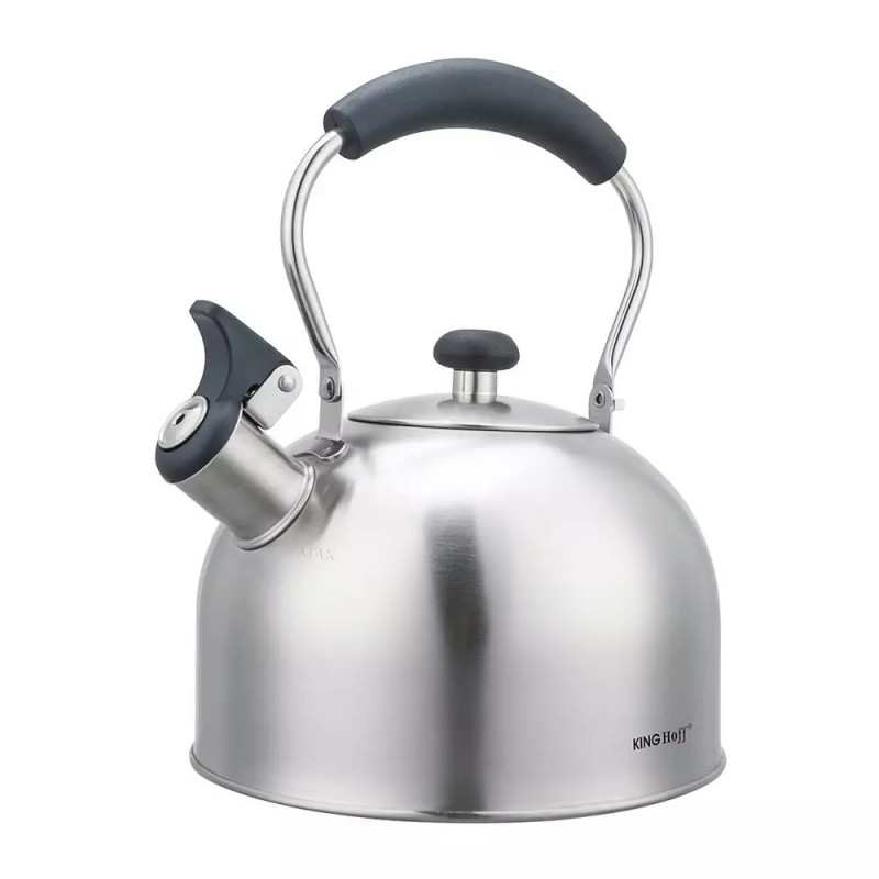 Ceainic cu fluier Kinghoff KH 1859, 2.5 l, Inducтie, Mаner din lemn, Inox