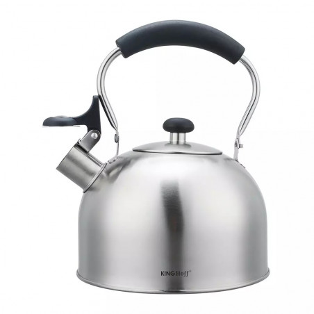 Ceainic cu fluier Kinghoff KH 1859, 2.5 l, Inducтie, Mаner din lemn, Inox