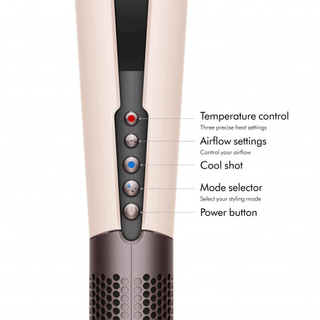 Placa de păr Dyson HT01 Airstrait CePk/RoGd, 1600W, Mach 140C, Ionizare, 6 niveluri de temperatură, Protecție pentru păr, Finisaj cupru, Afișaj LCD, Ceramică trandafir / aur roz