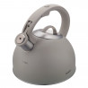 Ceainic cu fluier Klausberg KB-7912, 2.5 l, Maner cu efect de lemn, Inductie, Gri deschis