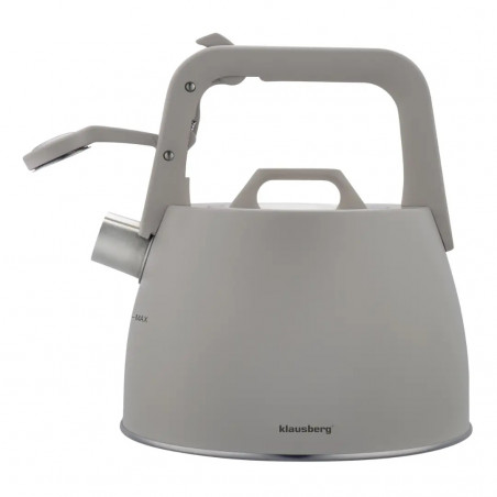 Ceainic cu fluier Klausberg KB 7916, 2.5 l, Maner izolat termic, Inductie, Inox