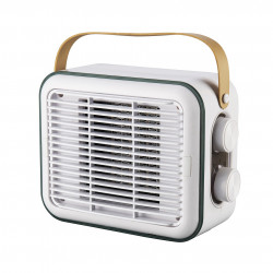 Ventilator ELITE EFHR-1383 Retro, 1500W, 15 m2, încălzitor PTC, 3 trepte, siguranță la răsturnare, Alb/Mustard
