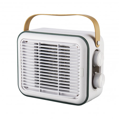 Ventilator ELITE EFHR-1383 Retro, 1500W, 15 m2, încălzitor PTC, 3 trepte, siguranță la răsturnare, Alb/Mustard