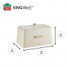 Cutie de paine Kinghoff KH-1950, 35 cm, Corp metalic, Capac din bambus, Bej/Auriu