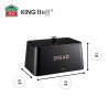 Cutie de pâine Kinghoff KH 1949, 35 cm, Corp metalic, Capac bambus, Negru